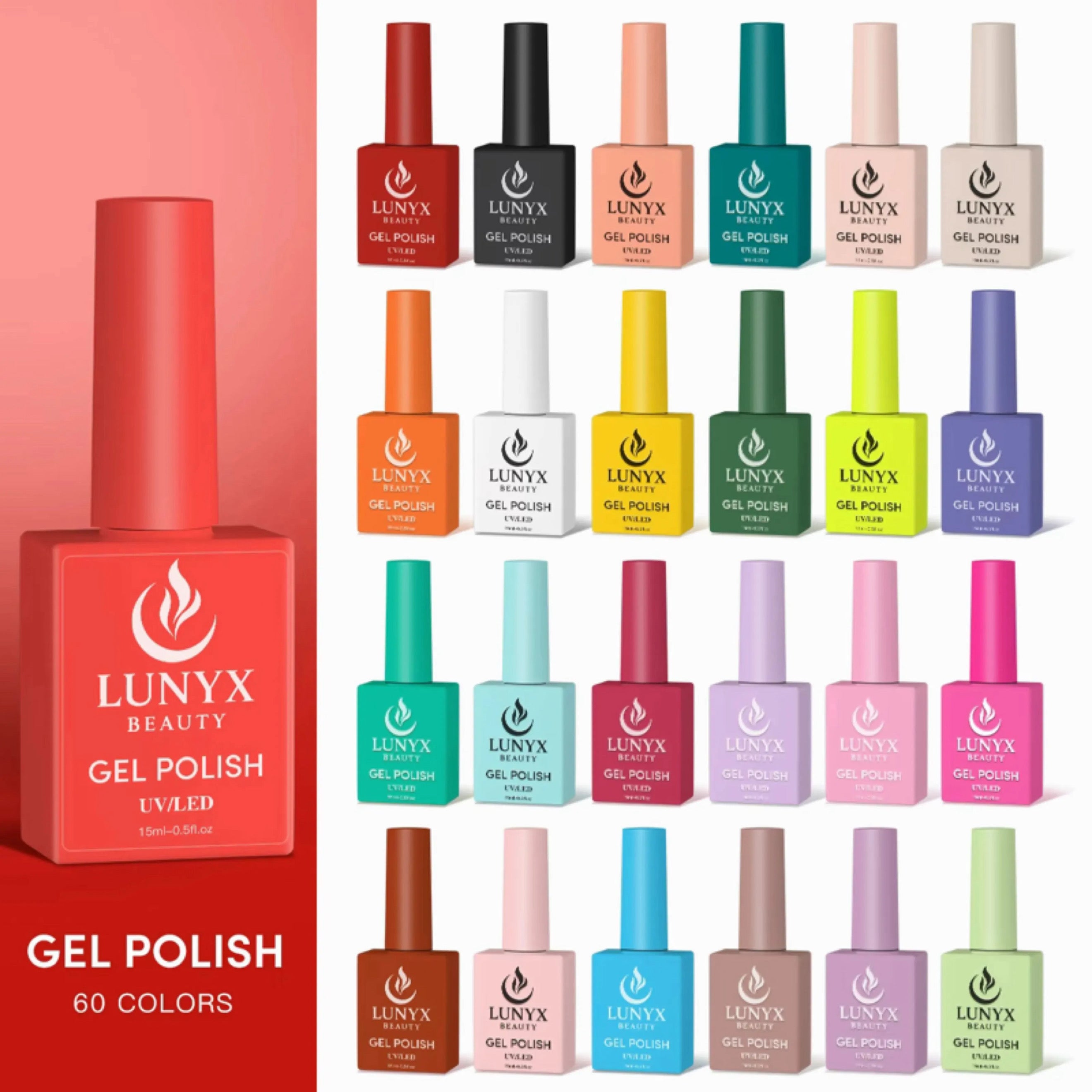 LUNYX 60-Color UV/LED Gel Nail Polish Collection