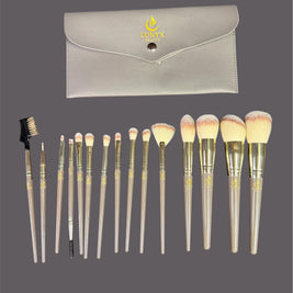 LUNYX Beauty™ 15-Piece Luxury Makeup Brush Set with Premium Travel Pouch