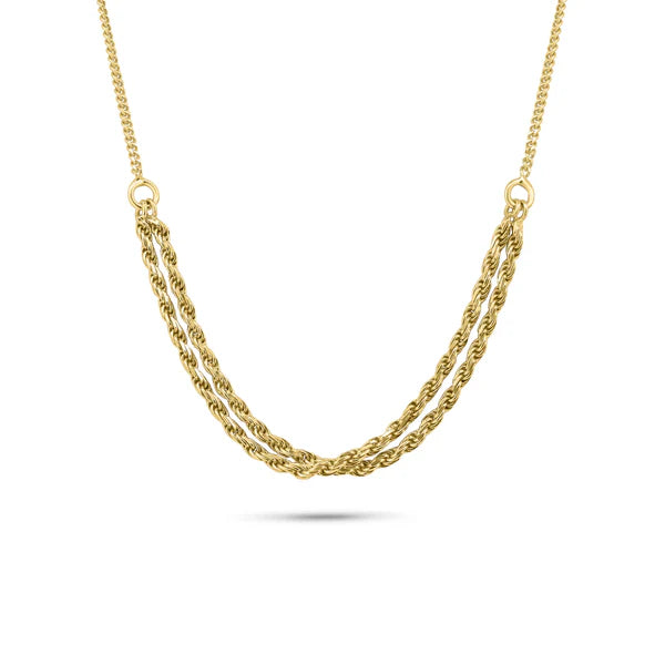 Curb Strand Rope Necklace – 14K Gold over 925