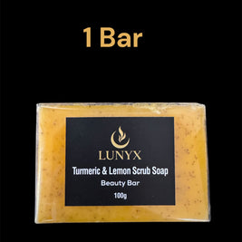 LUNYX Turmeric & Lemon Scrub Soap Beauty Bar 100g – Brightening & Exfoliating