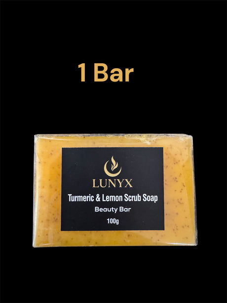 LUNYX Turmeric & Lemon Scrub Soap Beauty Bar 100g – Brightening & Exfoliating