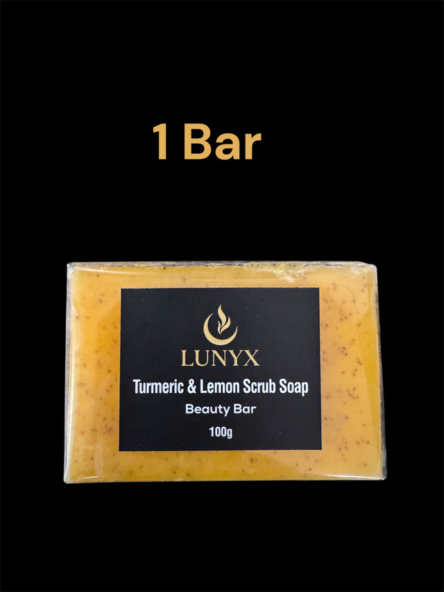 LUNYX Turmeric & Lemon Scrub Soap Beauty Bar 100g – Brightening & Exfoliating