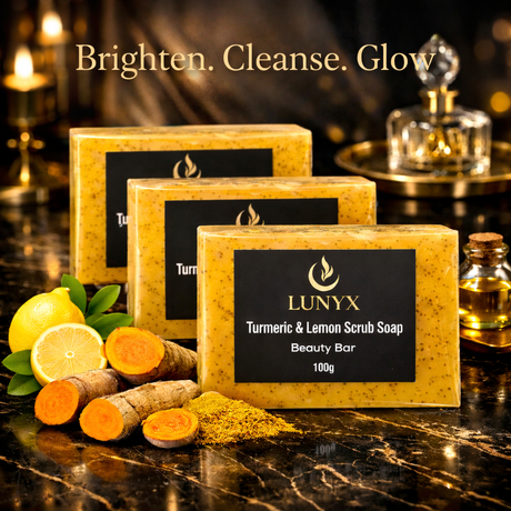 LUNYX Turmeric & Lemon Scrub Soap Beauty Bar 100g – Brightening & Exfoliating