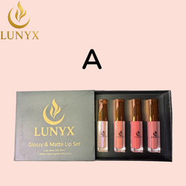 LUNYX Glossy & Matte Lip Set – 4-Piece Luxury Liquid Lip Collection