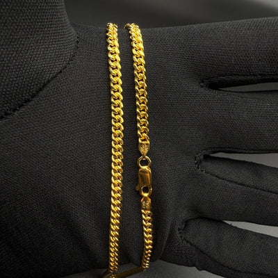 4MM Miami Cuban Link Chain – 14K Gold Over 925