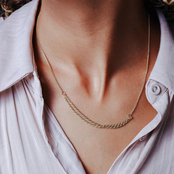 Curb Strand Rope Necklace – 14K Gold over 925