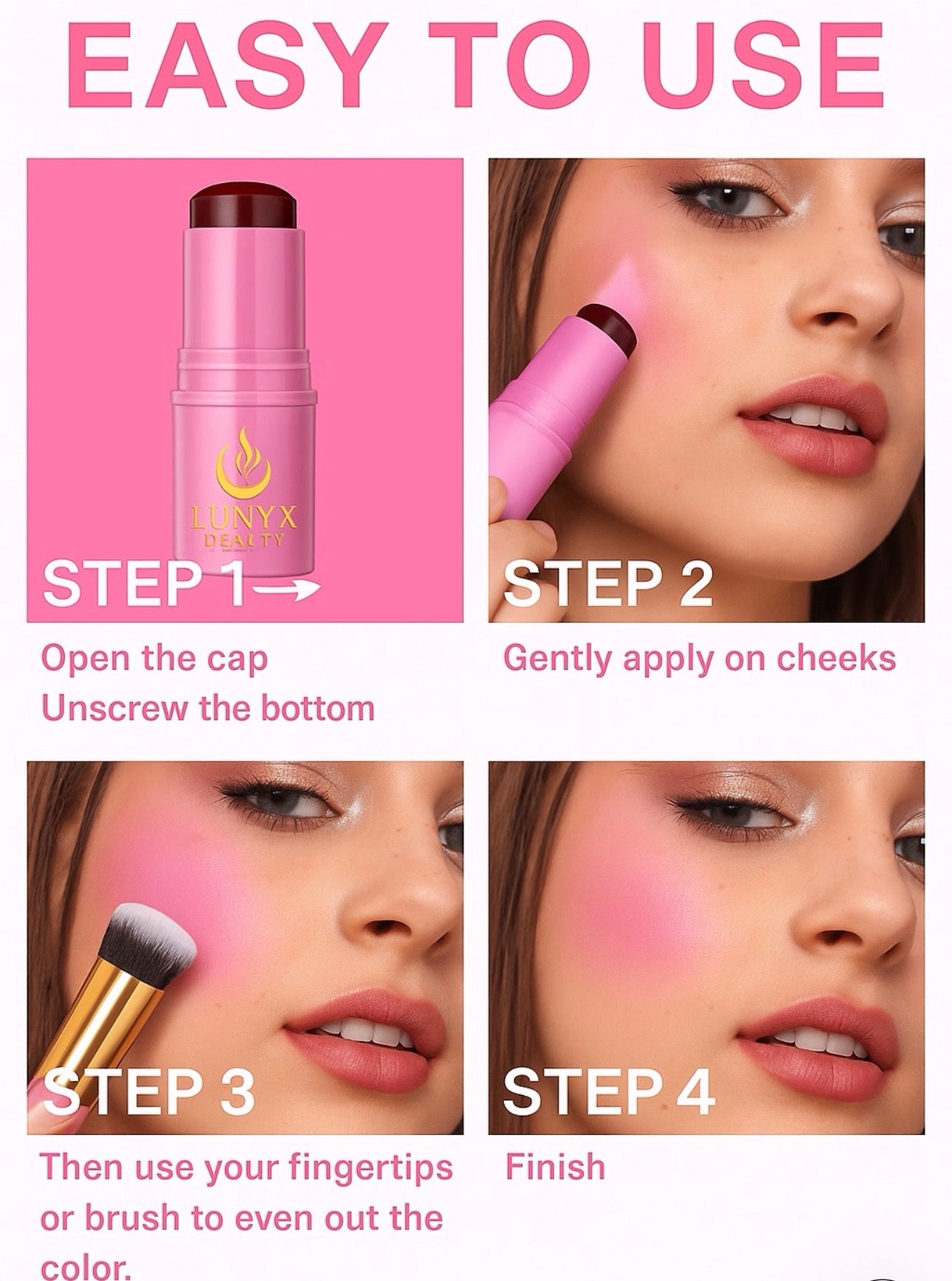 LUNYX Jelly Tint – Buildable Cheek & Lip Glow | Lightweight Jelly Blush Stick