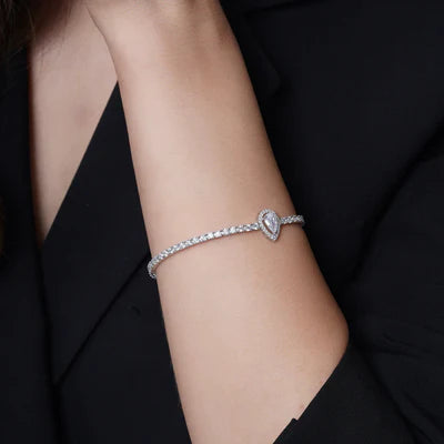 Pear Cut Tennis Jewelry Set – Premium CZ – Sterling Silver