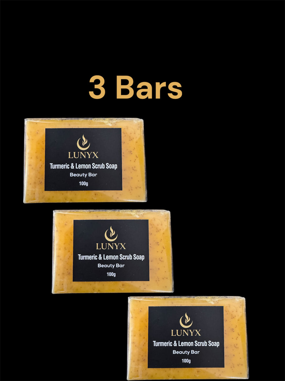 LUNYX Turmeric & Lemon Scrub Soap Beauty Bar 100g – Brightening & Exfoliating