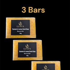 LUNYX Turmeric & Lemon Scrub Soap Beauty Bar 100g – Brightening & Exfoliating