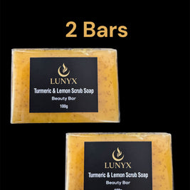 LUNYX Turmeric & Lemon Scrub Soap Beauty Bar 100g – Brightening & Exfoliating