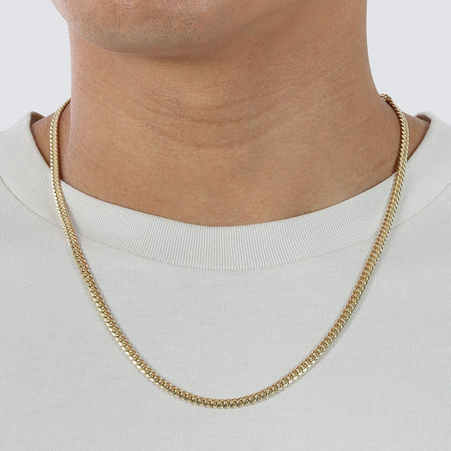 4MM Miami Cuban Link Chain – 14K Gold Over 925