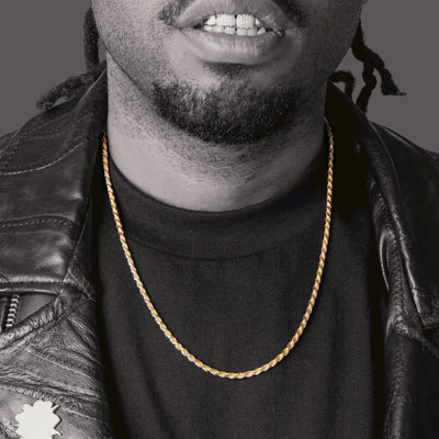 2MM Rope Chain – 14K Gold Over 925