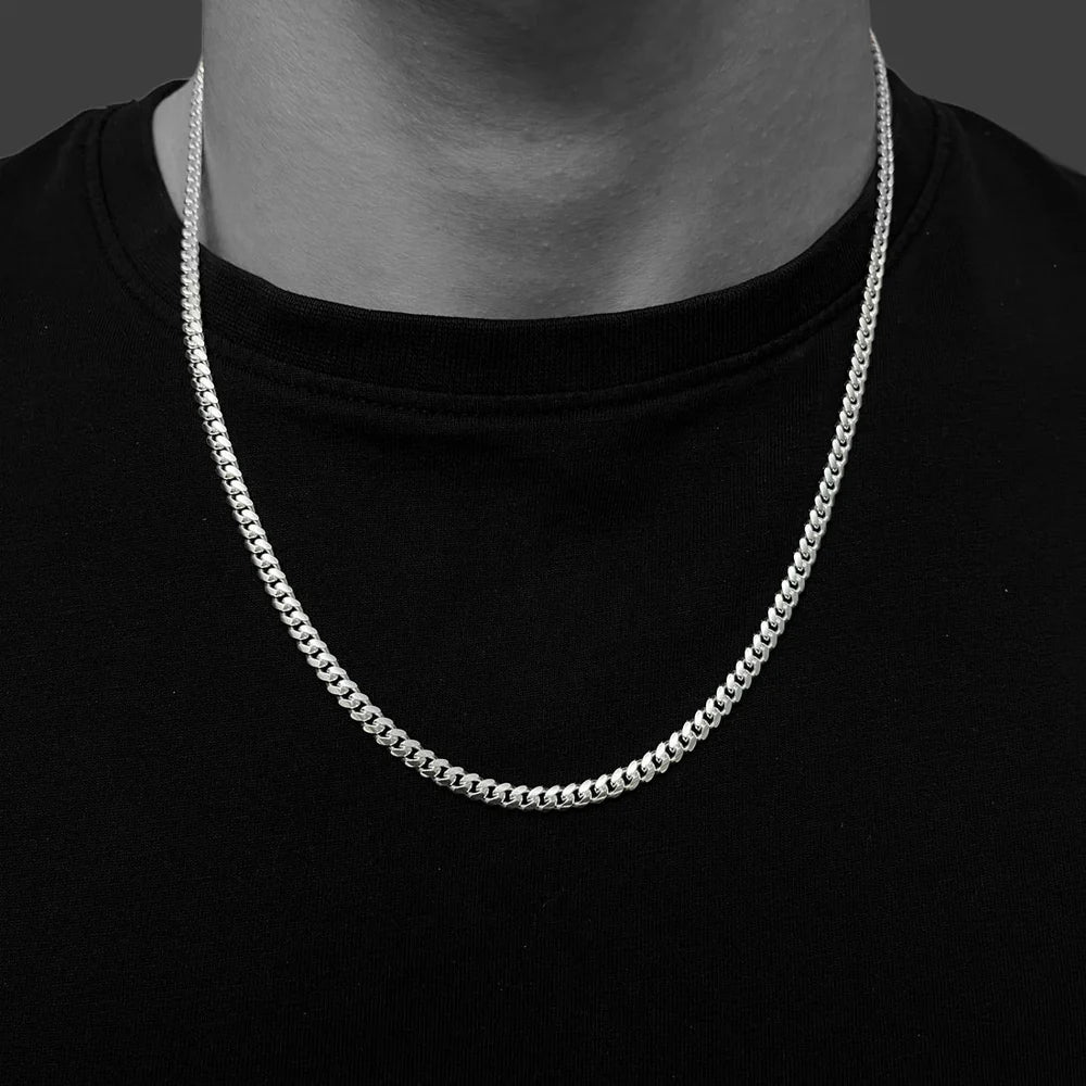 4MM Miami Cuban Link Chain – Sterling Silver