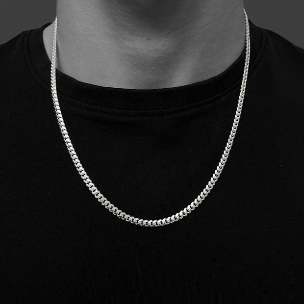 4MM Miami Cuban Link Chain – Sterling Silver