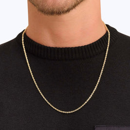2MM Rope Chain – 14K Gold Over 925