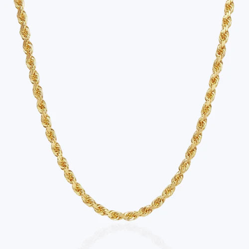 2MM Rope Chain – 14K Gold Over 925