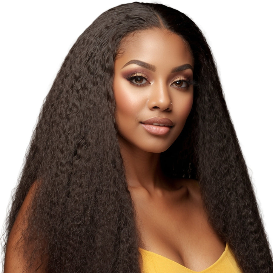 Kinky Straight 4x4 Transparent Closure Wig