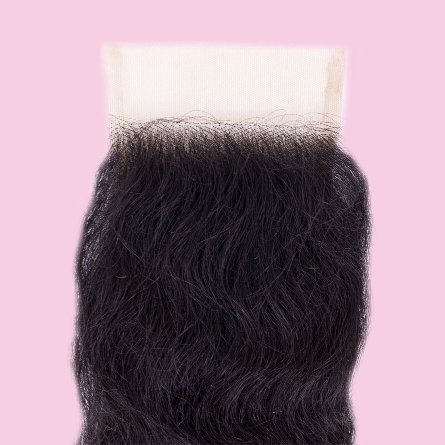 Raw Indian Curly 4x4 Transparent Closure