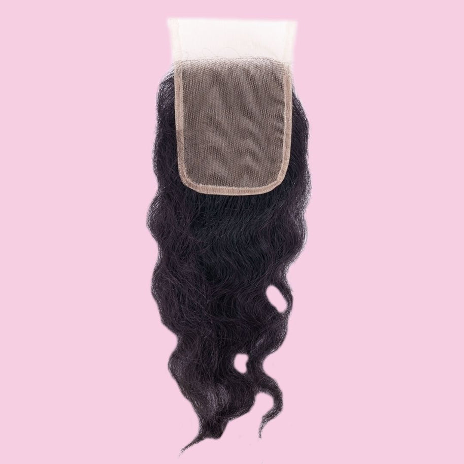 Raw Indian Curly 4x4 Transparent Closure