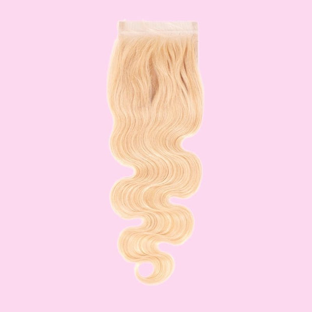 Blonde Body Wave 4x4 Transparent Closure
